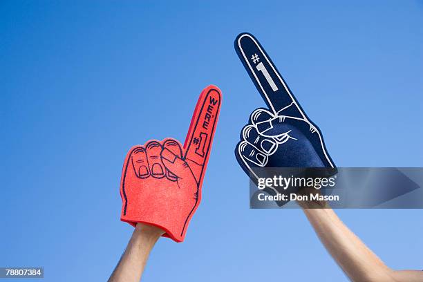 foam fingers - foam hand stock pictures, royalty-free photos & images
