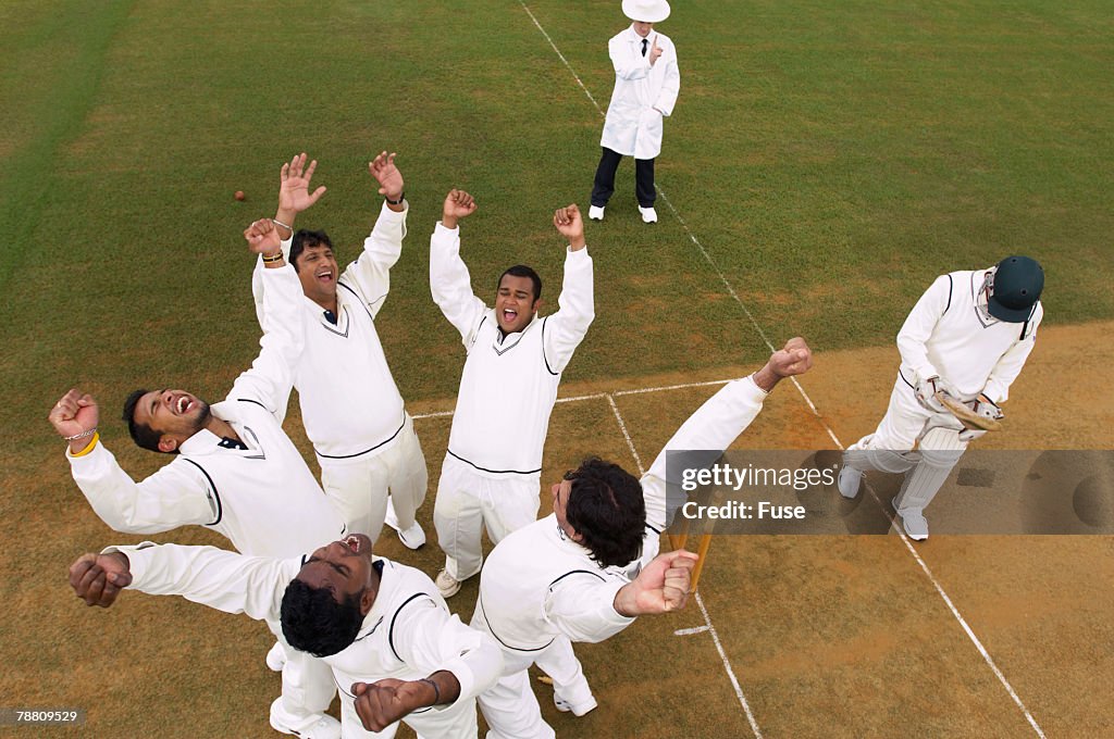 Cricket Team Celebrating