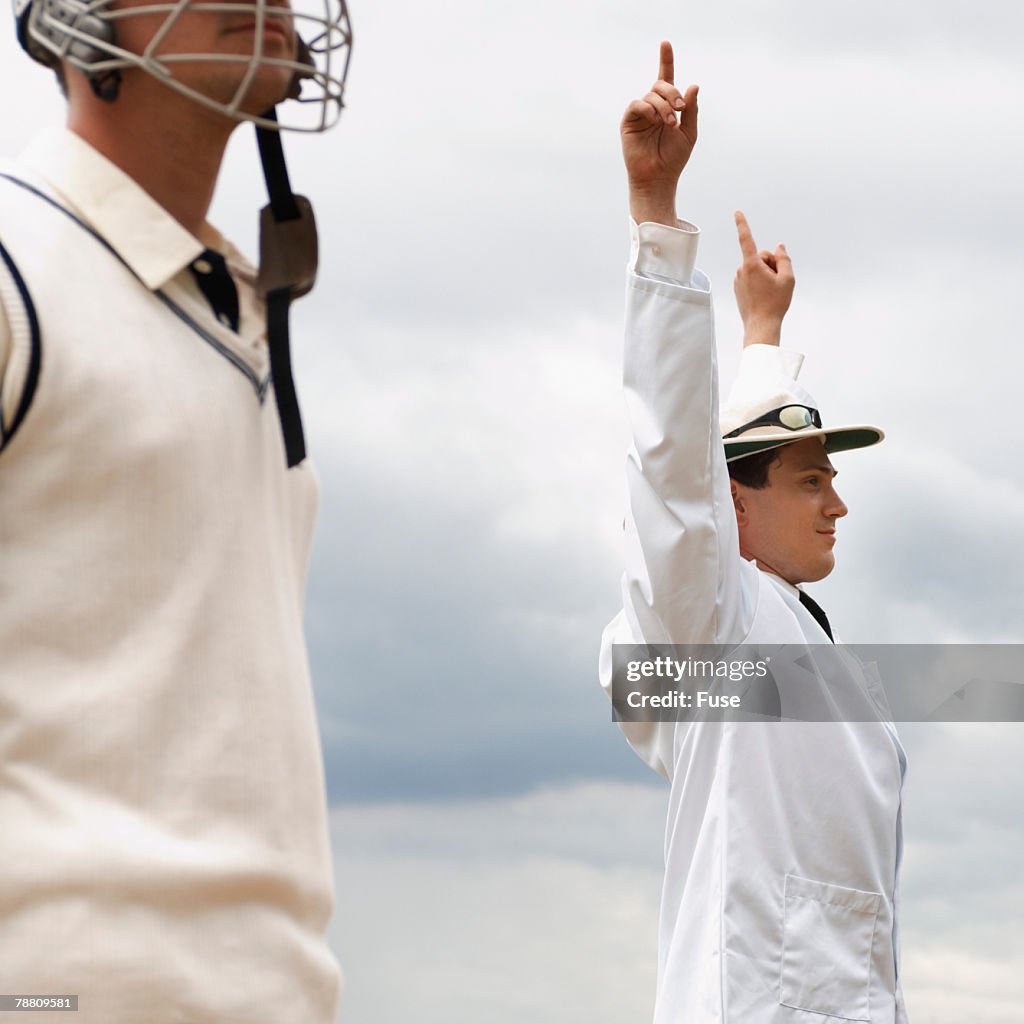 Cricket Referee Making Call