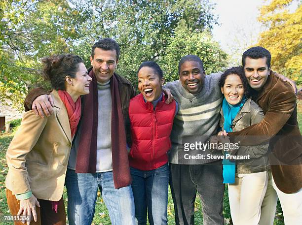happy group of friends - steve prezant stock pictures, royalty-free photos & images