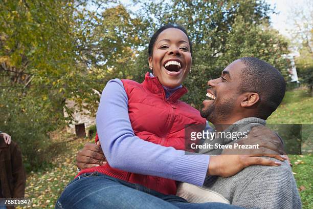 couple in the woods - steve prezant stock pictures, royalty-free photos & images