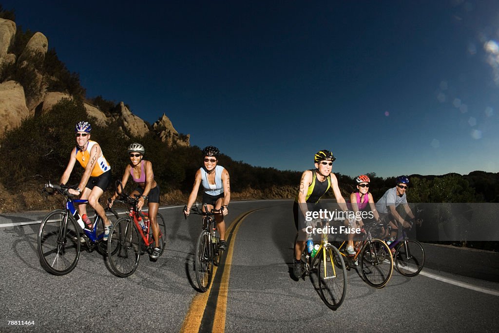 Cyclist Riding on the Highway