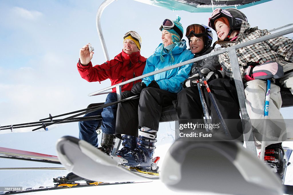 Family in Ski Lift