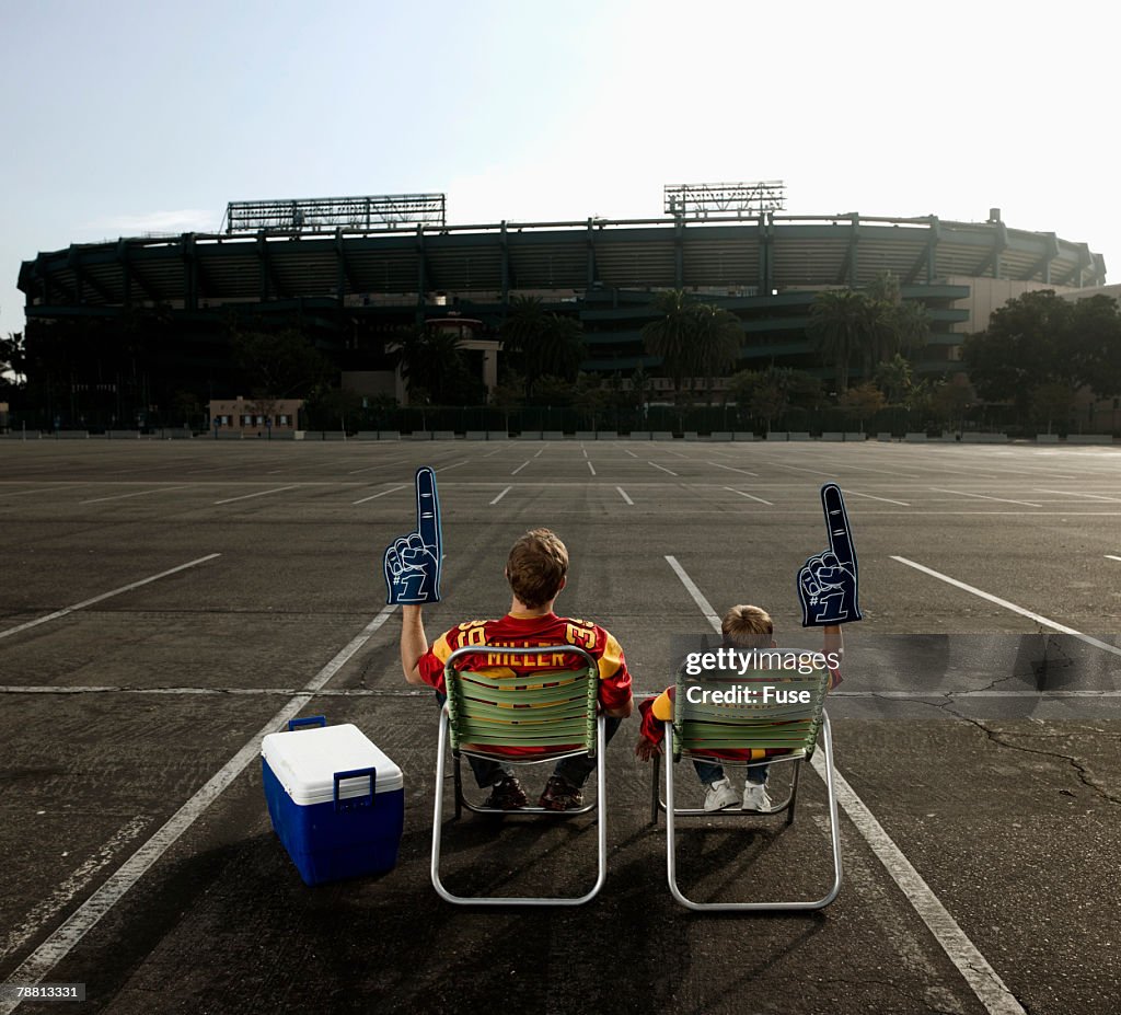 Father and Son Tailgating