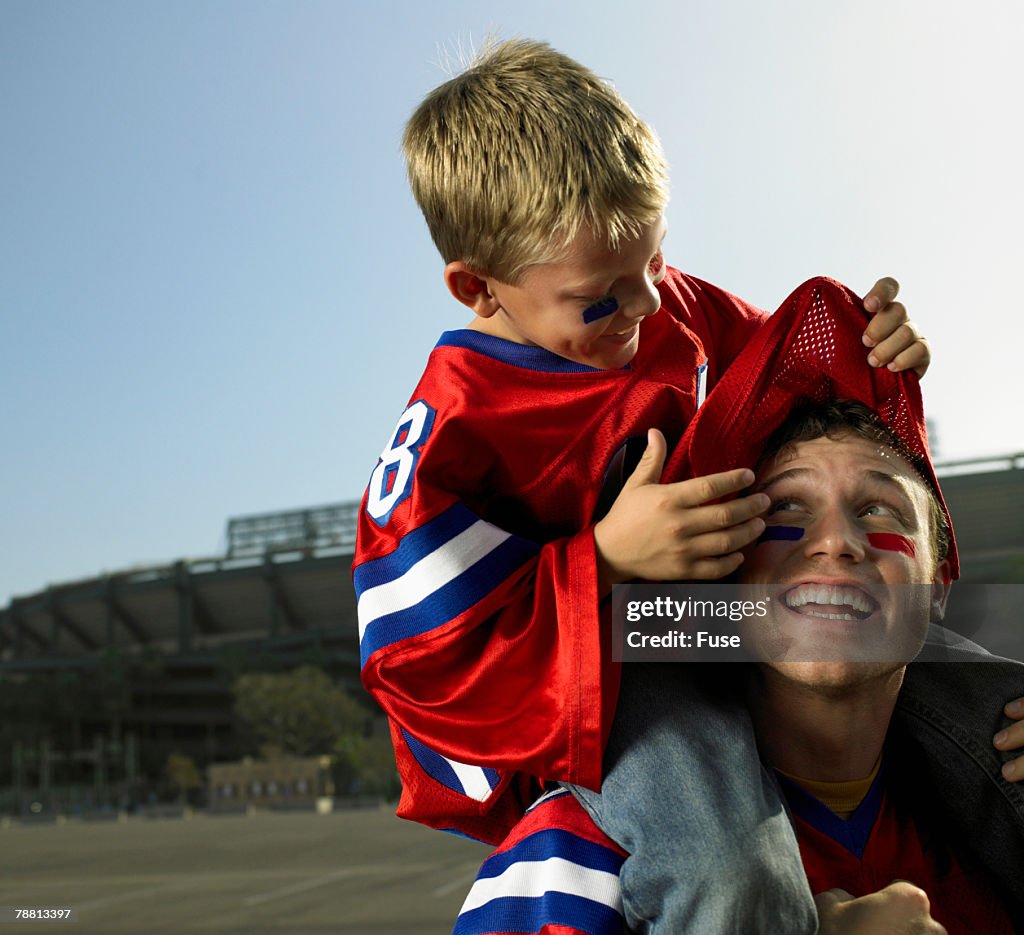 Father and Son Tailgating