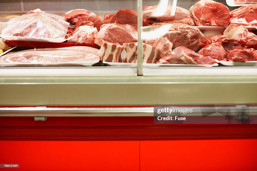 Butcher Counter in Supermarket