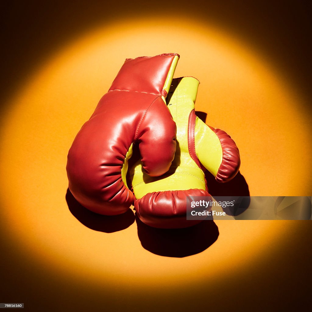 Boxing Gloves in Spotlight