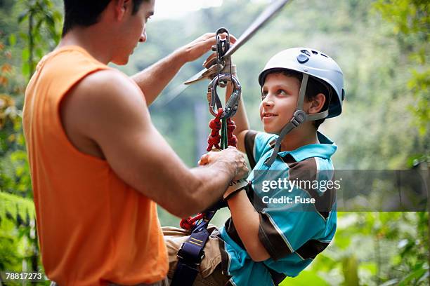 preparation for rappelling - ascender stock pictures, royalty-free photos & images