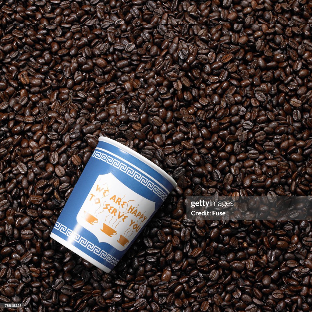 Coffee Cup on Coffee Beans