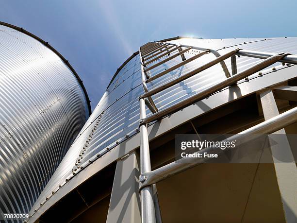 grain silo ladder - silage stock pictures, royalty-free photos & images