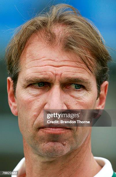 Socceroos coach Pim Verbeek talks to media during an Australian Socceroos training session at Marconi Stadium on January 8, 2008 in Sydney, Australia.