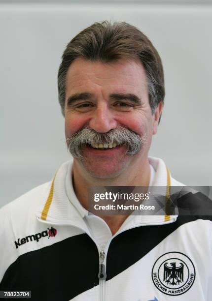 Heiner Brand head coach of Germany poses during the photocall of the German Handball National team at Ostseehotel on January 7, 2008 in Damp, Germany.