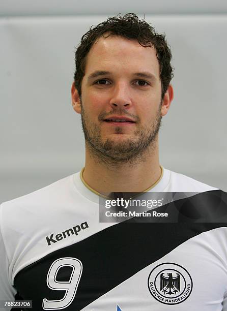 Jens Tiedtke of Germany poses during the photocall of the German Handball National team at Ostseehotel on January 7, 2008 in Damp, Germany.