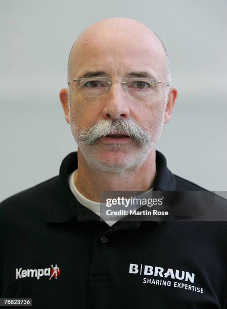 Klaus Peter Mellwig team doctor of Germany poses during the photocall of the German Handball National team at Ostseehotel on January 7, 2008 in Damp,...