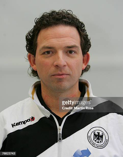 Tom Schneider of Germany poses during the photocall of the German Handball National team at Ostseehotel on January 7, 2008 in Damp, Germany.