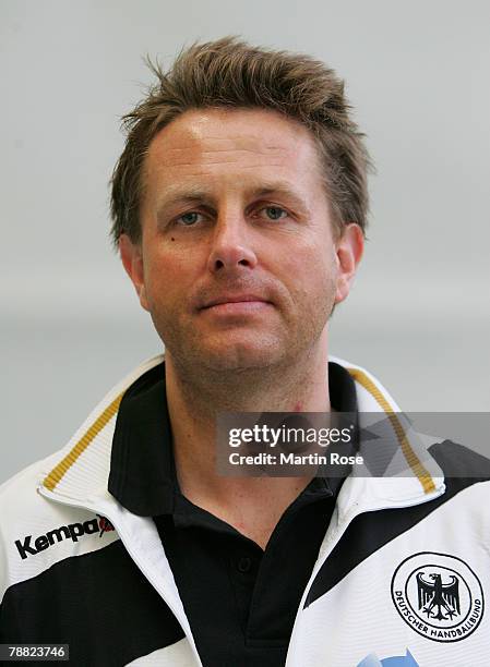 Norbert Mommsen of Germany poses during the photocall of the German Handball National team at Ostseehotel on January 7, 2008 in Damp, Germany.