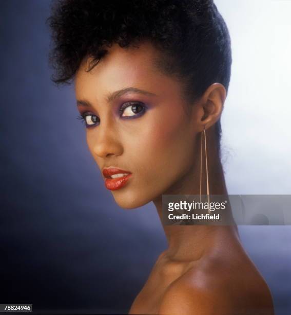 Somali born supermodel, actress and businesswoman, Iman, photographed in the Studio for the book 'Lichfield - The Most Beautiful Women' on 25th...