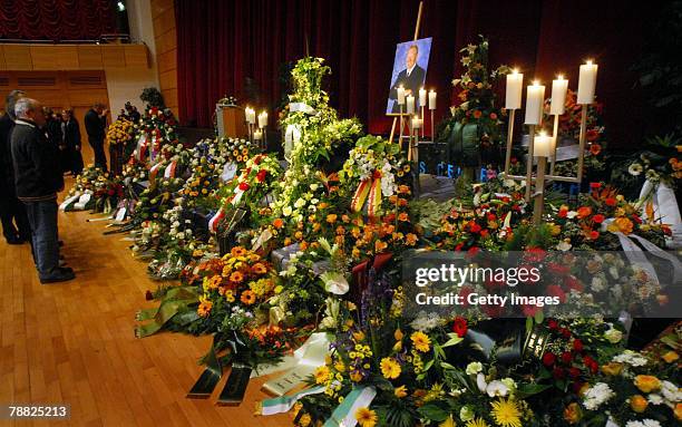 Funeral of former national ski jumping head coach Reinhard Hess on January 8, 2008 in Suhl, Germany.