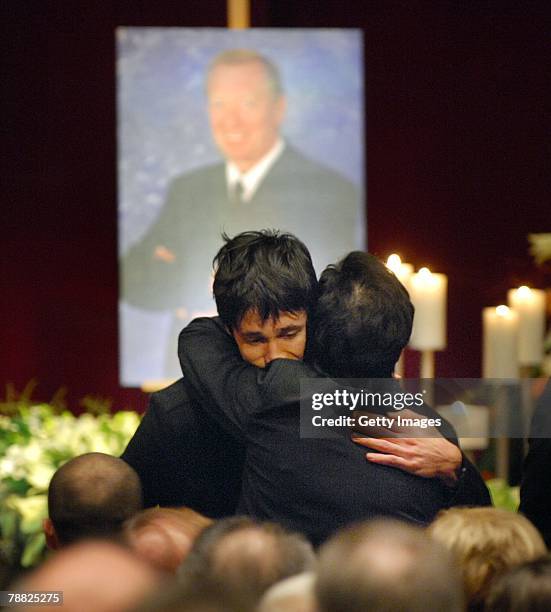 Martin Schmitt attends the funeral of former national ski jumping head coach Reinhard Hess on January 8, 2008 in Suhl, Germany.