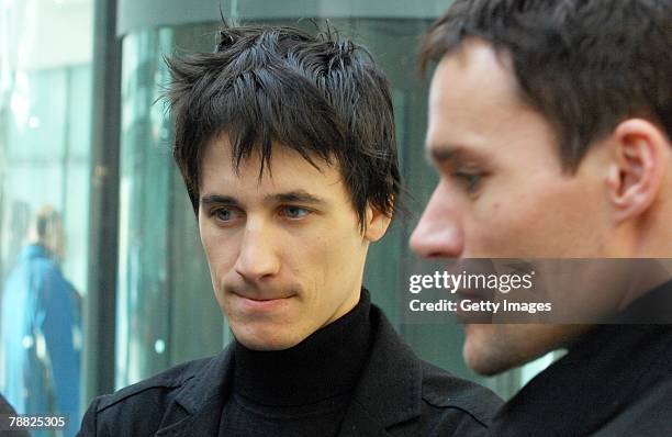 Martin Schmitt and Sven Hannawald attend the funeral of former national ski jumping head coach Reinhard Hess on January 8, 2008 in Suhl, Germany.