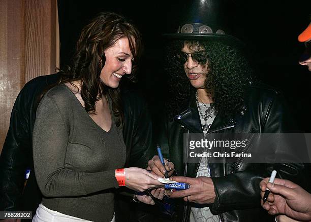 Slash of Guns N'Roses, Velvet Revolver and a guest at the Spectroniq 3-D CES Party at The Joint at the Hard Rock Hotel & Casino on January 7, 2007 in...