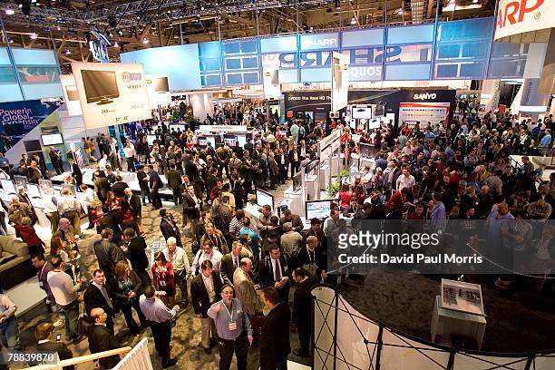 Crowds of people are seen at the 2008 International Consumer Electronics Show at the Las Vegas Convention Center January 8, 2008 in Las Vegas,...