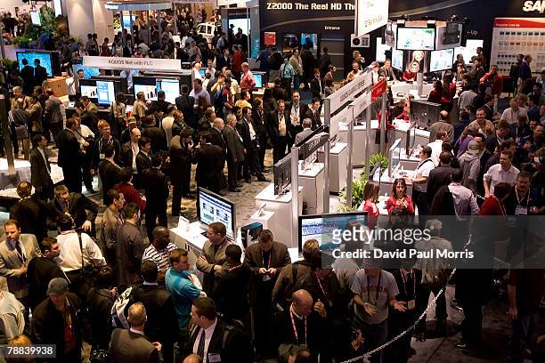 Crowds of people are seen at the 2008 International Consumer Electronics Show at the Las Vegas Convention Center January 8, 2008 in Las Vegas,...