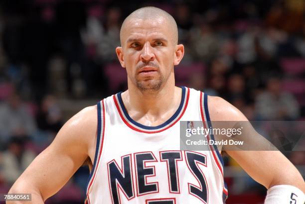 Jason Kidd of the New Jersey Nets looks up court during the game against the Washington Wizards on December 28, 2007 at the Izod Center in East...