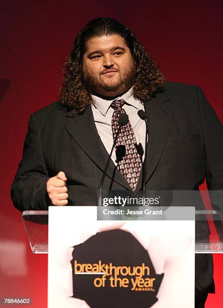 Actor Jorge Garcia on stage at the 7th annual Hollywood Life Breakthrough of the Year Awards at the Music Box at the Fonda on December 9, 2007 in...