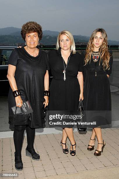 Carla Fendi, Silvia Fendi and Delfina attends the 'Why Africa?' exhibition opening At the Pinacoteca Giovanni E Marella Agnelli on October 5, 2007 in...