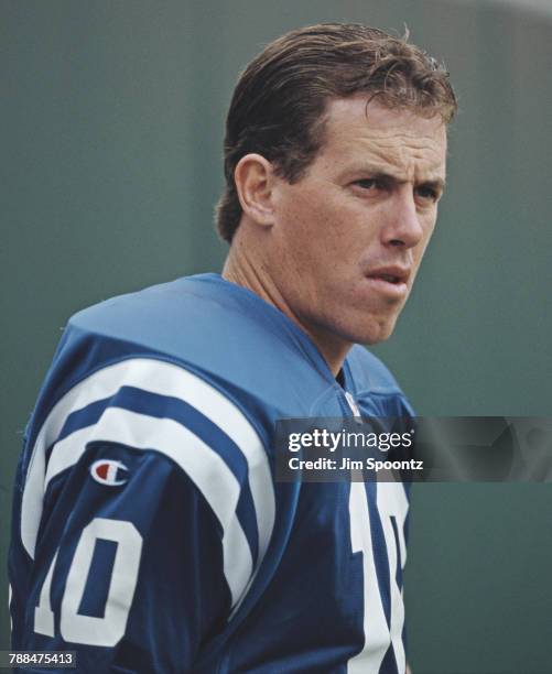 Jack Trudeau, Quarterback for the Indianapolis Colts during the American Football Conference East game against the Miami Dolphins on 8 September 1991...