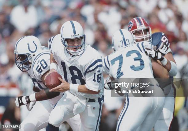 Peyton Manning, Quarterback for the Indianapolis Colts during the American Football Conference East game against the Buffalo Bills on 1 October 2000...