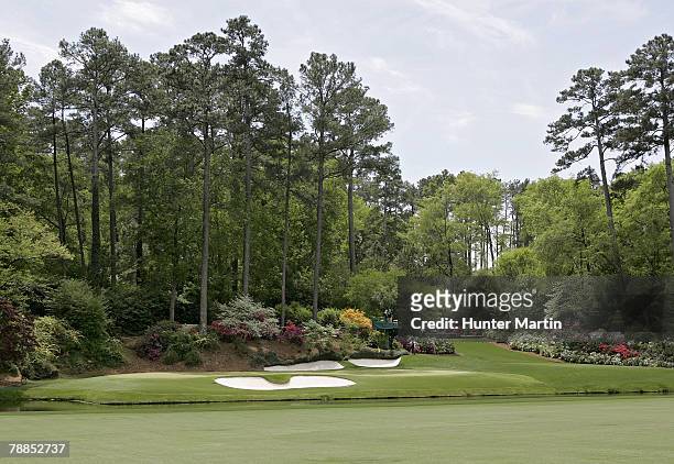 View of the 12th green during the first round of the 2007 Masters at the Augusta National Golf Club in Augusta, Georgia, on April 5, 2007.