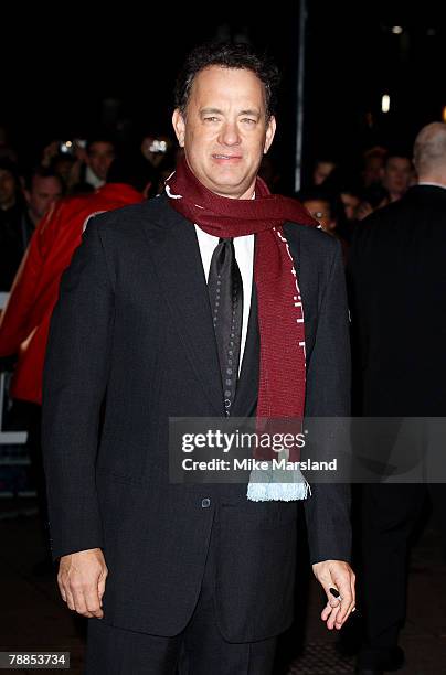 Tom Hanks attends the Charlie Wilson's War film premiere held at the Empire Leicester Square on January 9, 2008 in London, England.