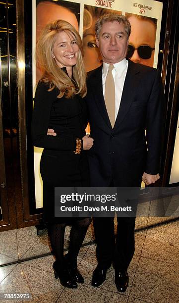 Hairdresser John Frieda and Frances Avery Agnelli arrive at the European premiere of 'Charlie Wilson's War', at the Empire Cinema, Leicester Square...