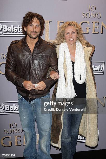 Alessandro Antonino and Licia Colo attend the premiere of "I Am Legend" at Warner Village Cinemas Moderno on January 9, 2008 in Rome, Italy.