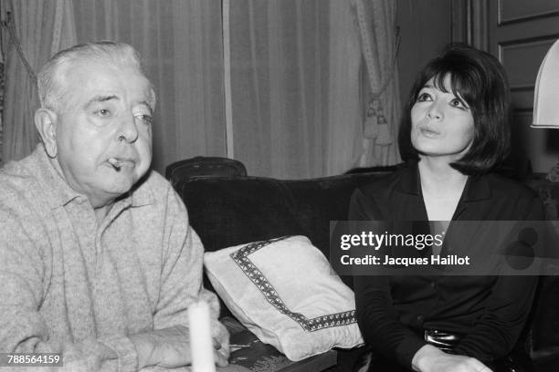 French poet, screenwriter, and lyricist Jacques Prevert and singer and actress Juliette Greco.