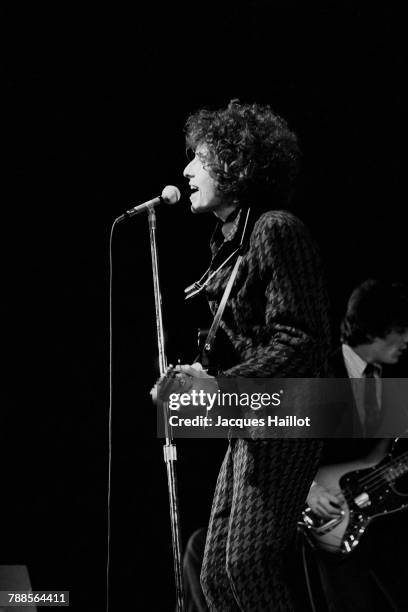 American singer and songwriter Bob Dylan on stage in Paris.
