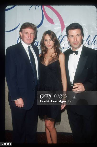 Donald Trump, Melania Knauss, and Alec Baldwin attends the Baldwin Cancer Benefit October 8, 1999 in New York City. The Carol M. Baldwin Breast...