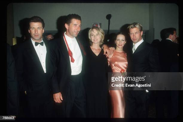 Alec Baldwin, William Baldwin, Chynna Phillips, Kennya and Stephen Baldwin poses at the Baldwin Cancer Benefit October 8, 1999 in New York City. The...