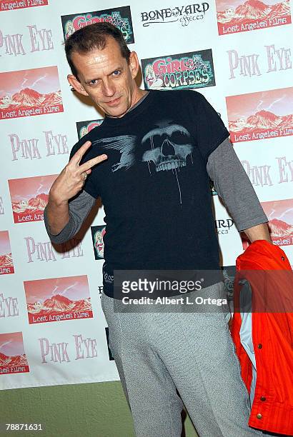 Actor Ezra Buzzington arrives at the World Premiere of "Pink Eye" at The Silent Theatre on January 8, 2008 in Los Angeles, California.
