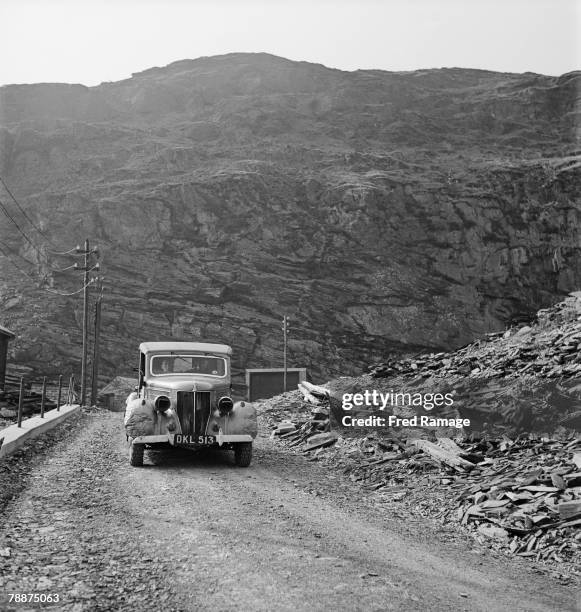 Art treasures from the National Gallery are moved to Manod Quarry slate caverns in Merionethshire, Wales, for safekeeping during World War II,...