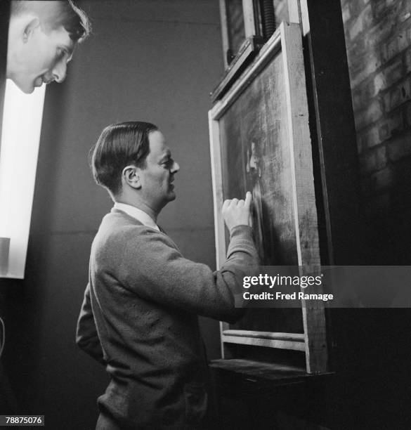 Art treasures from the National Gallery are moved to Manod Quarry slate caverns in Merionethshire, Wales, for safekeeping during World War II,...