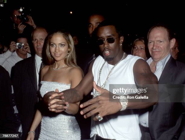 Sean "P Diddy" Combs, Jennifer Lopez, and father David Lopez
