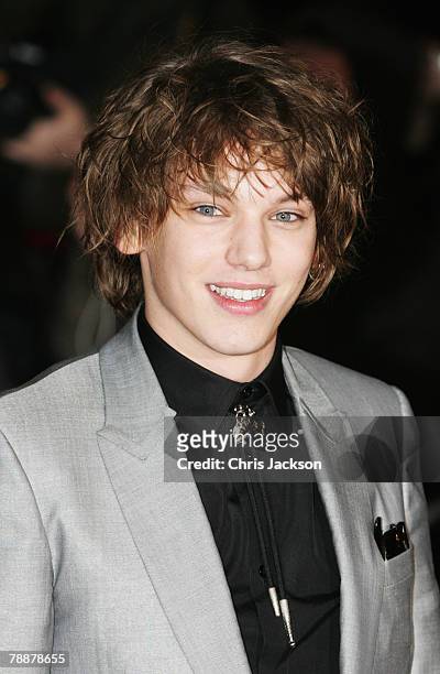Actor Jamie Campbell Bower attends the European Premiere of 'Sweeney Todd' at the Odeon Leicester Square on January 10, 2008 in London, England.