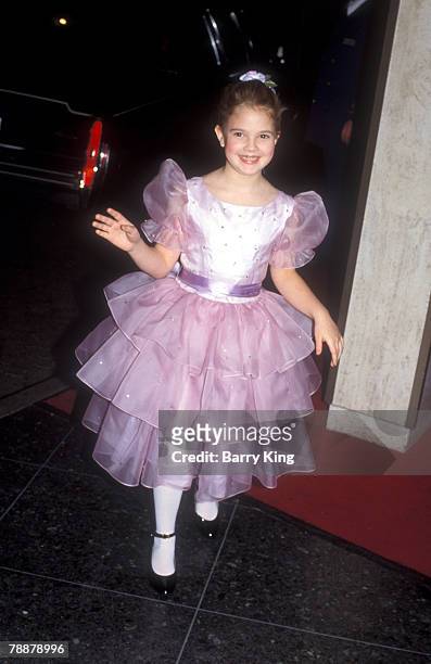 File Photo of Drew Barrymore attending the Golden Globe Awards in Beverly Hills at the Beverly Hilton Hotel on January 29, 1983.