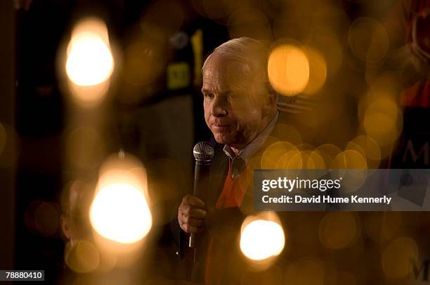 Republican Presidential contender Senator John McCain at his last rally the day before the primary election, on January 7, 2008 in Portsmouth, New...