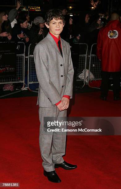 Ed Sanders attends the "Sweeney Todd: The Demon Barber of Fleet Street" film premiere at the Odeon Leicester Square on January 10, 2008 in London,...
