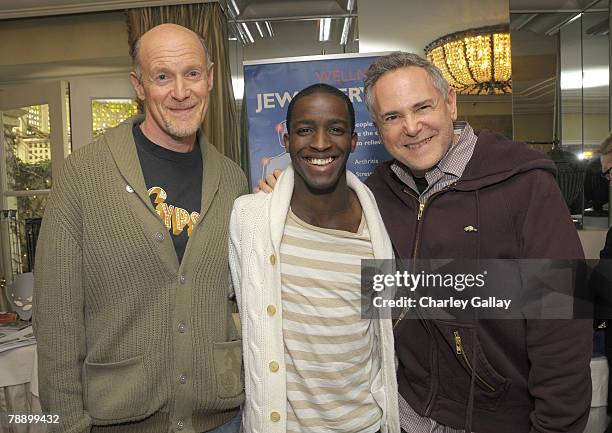 Producer Neil Meron, actor Elijah Kelley, and producer Craig Zadan pose during the 2008 World Experience DPA gift lounge held at the The Peninsula...