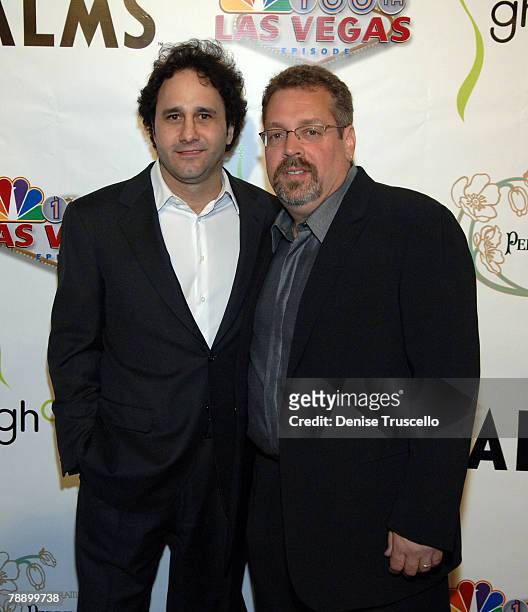 Palms Casino Resort owner George Maloof and creator and executive producer of "Las Vegas" Gary Scott Thompson arrive at the "Keys to the City"...